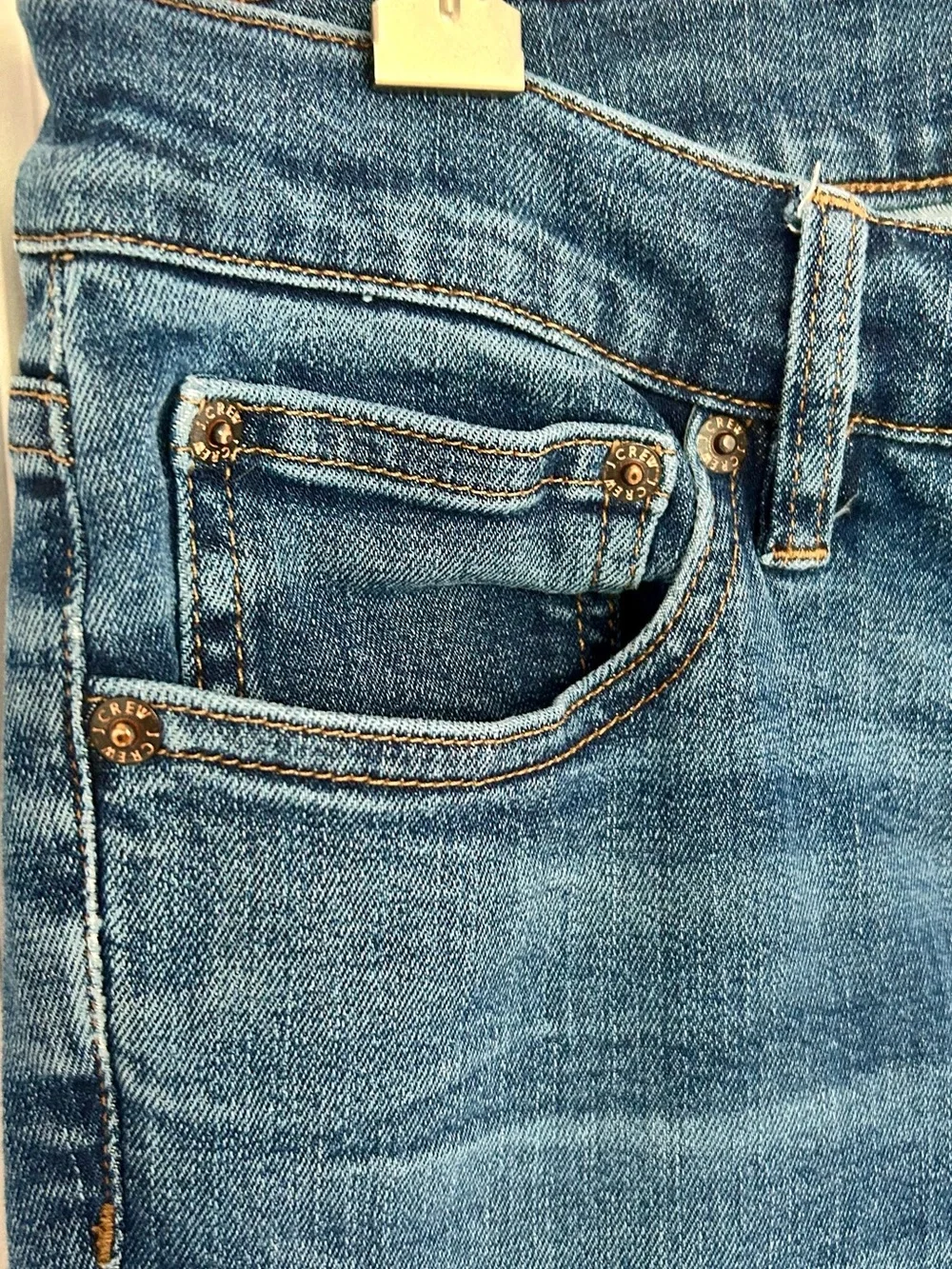 J. Crew 8” Toothpick Jeans in Medium Blue Denim